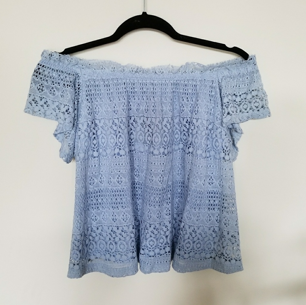 Topshop Off Shoulder Lace Top